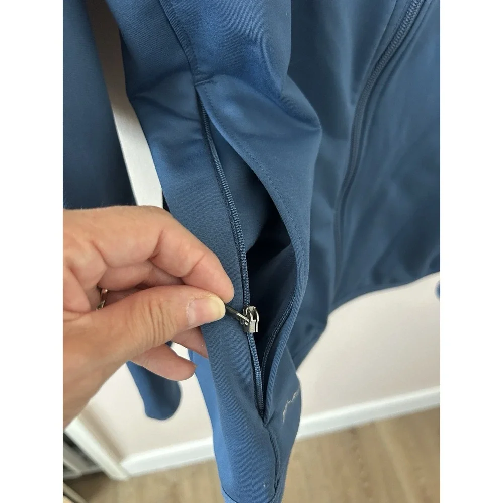 Nike Men's XXL Blue Soft Shell Jacket Broken Pocket Zipper Preowned